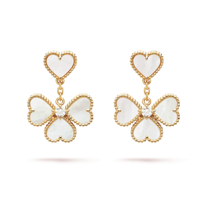 [Glitter Jewelry]CLOVER SWEET WHITE MOP EARRINGS