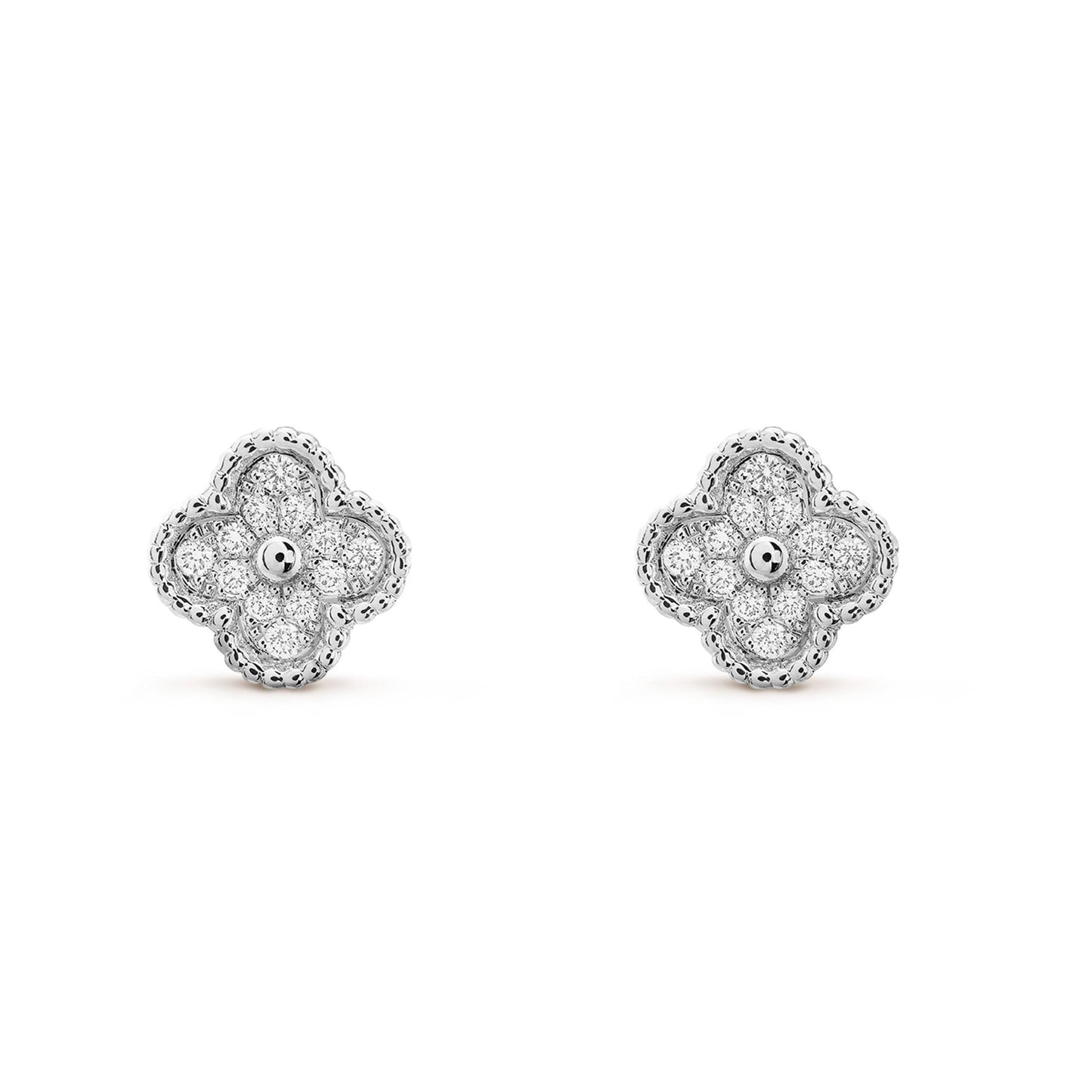 [Glitter Jewelry]CLOVER MINI DIAMOND STUD EARRINGS