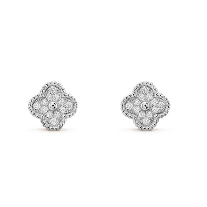 [Glitter Jewelry]CLOVER MINI DIAMOND STUD EARRINGS