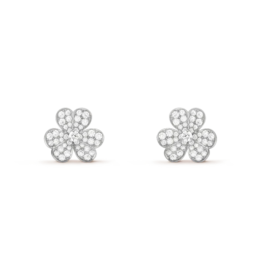 [Glitter Jewelry]CLOVER COMOS DIAMOND EARRINGS SILVER