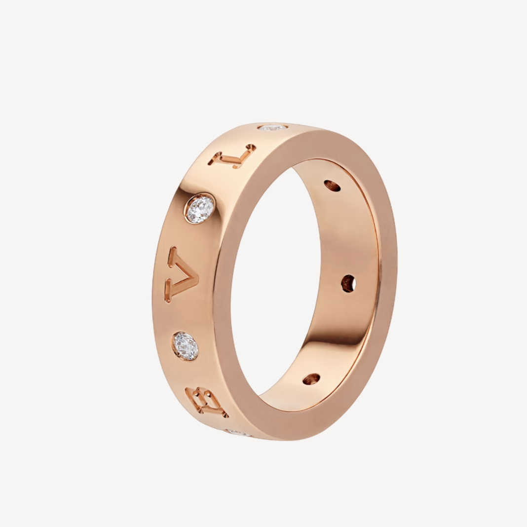 [Glitter Jewelry]ZERO 1 ESSENTIAL PINK GOLD BAND WITH DIAMONDS RING