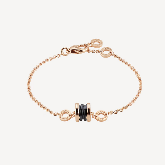 [Glitter Jewelry]ZERO 1 SOFT PINK GOLD AND BLACK CERAMIC BRACELET