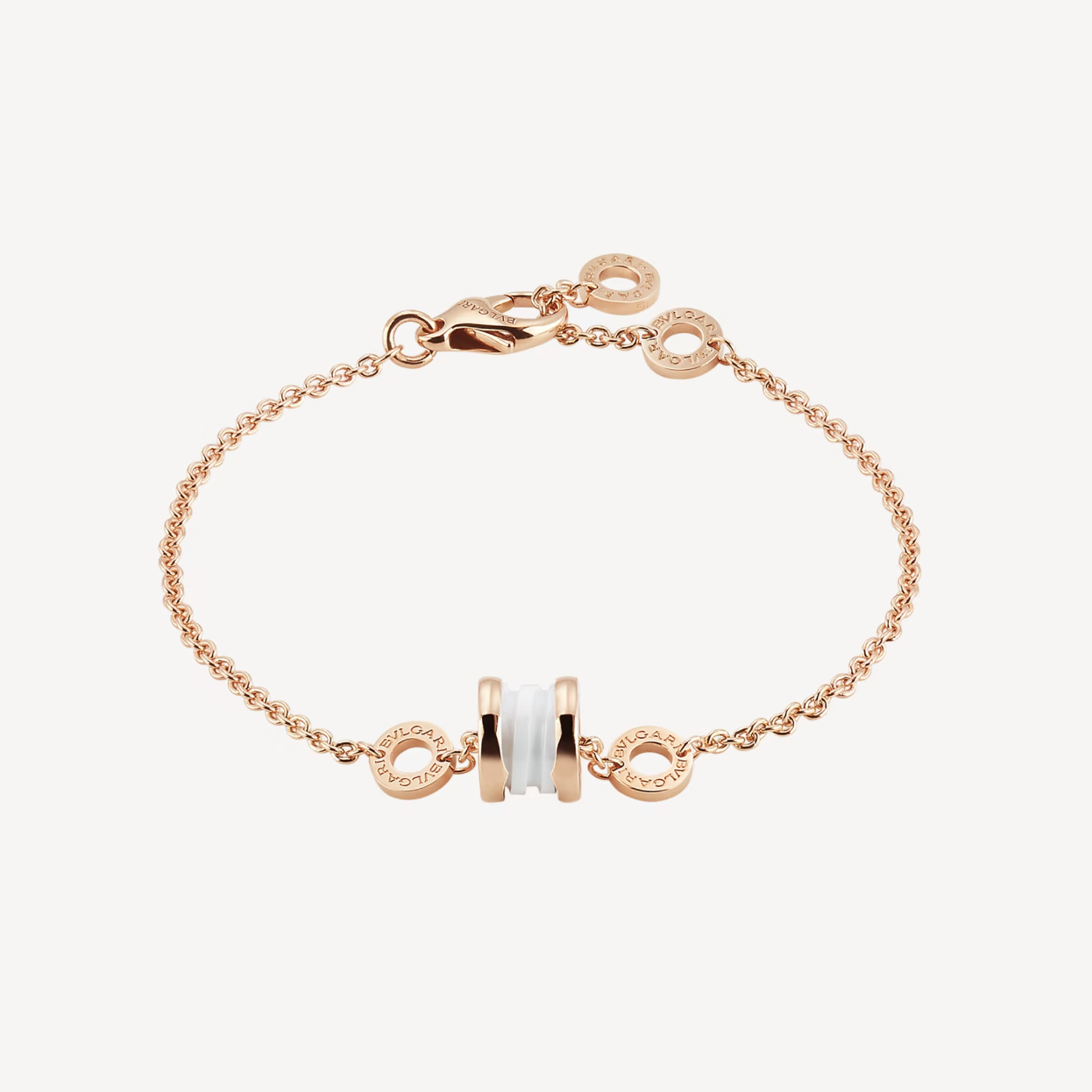 [Glitter Jewelry]ZERO 1 SOFT PINK GOLD AND WHITE CERAMIC BRACELET