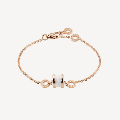 [Glitter Jewelry]ZERO 1 SOFT PINK GOLD AND WHITE CERAMIC BRACELET