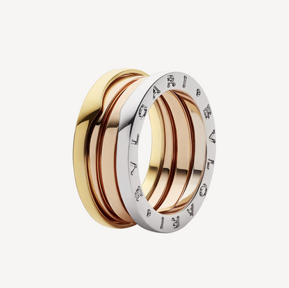 [Glitter Jewelry]ZERO 1 THREE-BAND ROSE WHITE AND YELLOW RING