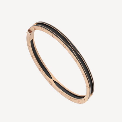 [Glitter Jewelry]ZERO 1 PINK GOLD WITH MATTE BLACK CERAMIC BRACELET