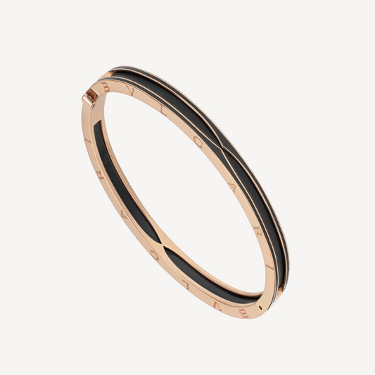 [Glitter Jewelry]ZERO 1 PINK GOLD WITH MATTE BLACK CERAMIC BRACELET