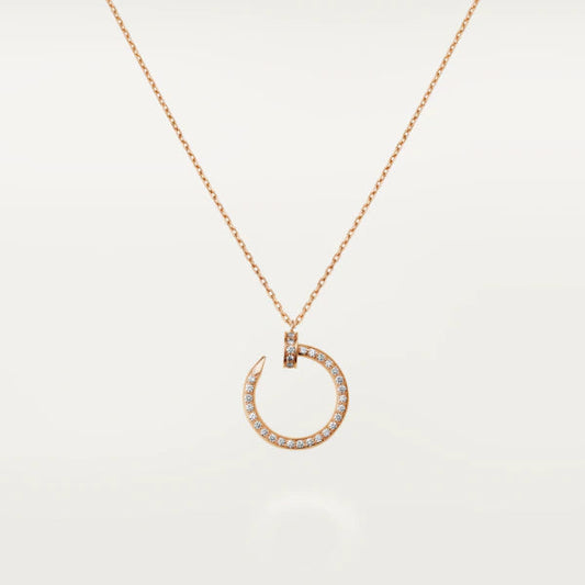 [Glitter Jewelry]JUSTE NECKLACE PINK GOLD DIAMONDS