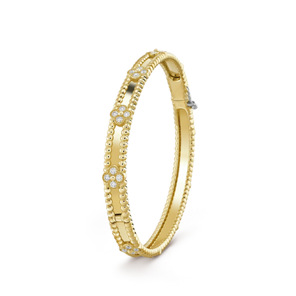 [グリッタージュエリー]クローバーブレスレット 4mmダイヤモンド