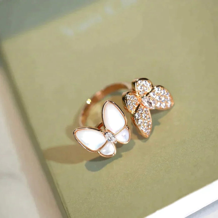[Glitter Jewelry]TWIN BUTTERFLY DIAMOND MOP RING