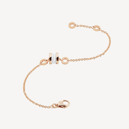 [Glitter Jewelry]ZERO 1 SOFT PINK GOLD AND WHITE CERAMIC BRACELET