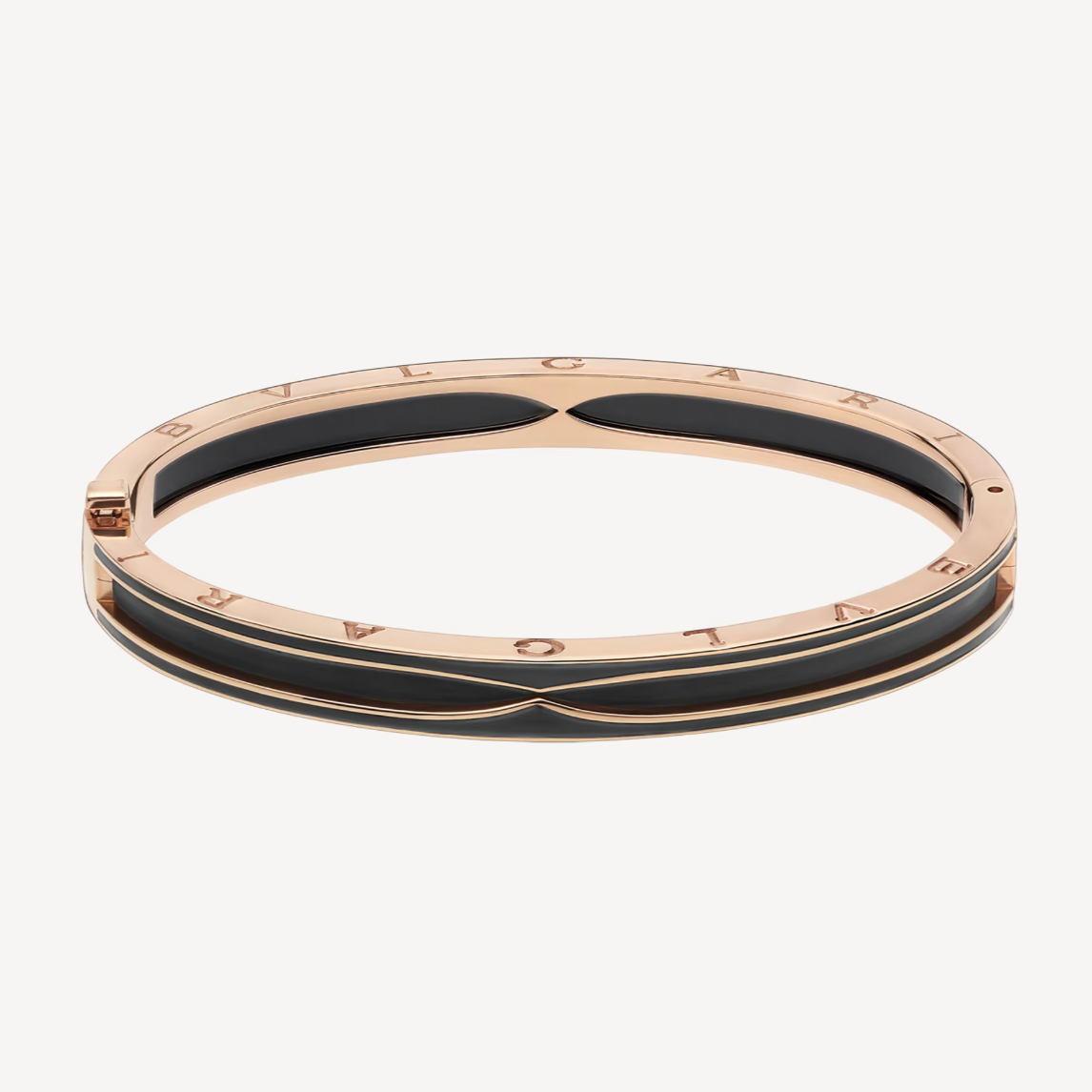 [Glitter Jewelry]ZERO 1 PINK GOLD WITH MATTE BLACK CERAMIC BRACELET