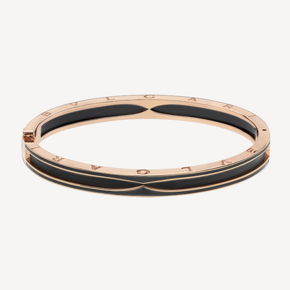[Glitter Jewelry]ZERO 1 PINK GOLD WITH MATTE BLACK CERAMIC BRACELET