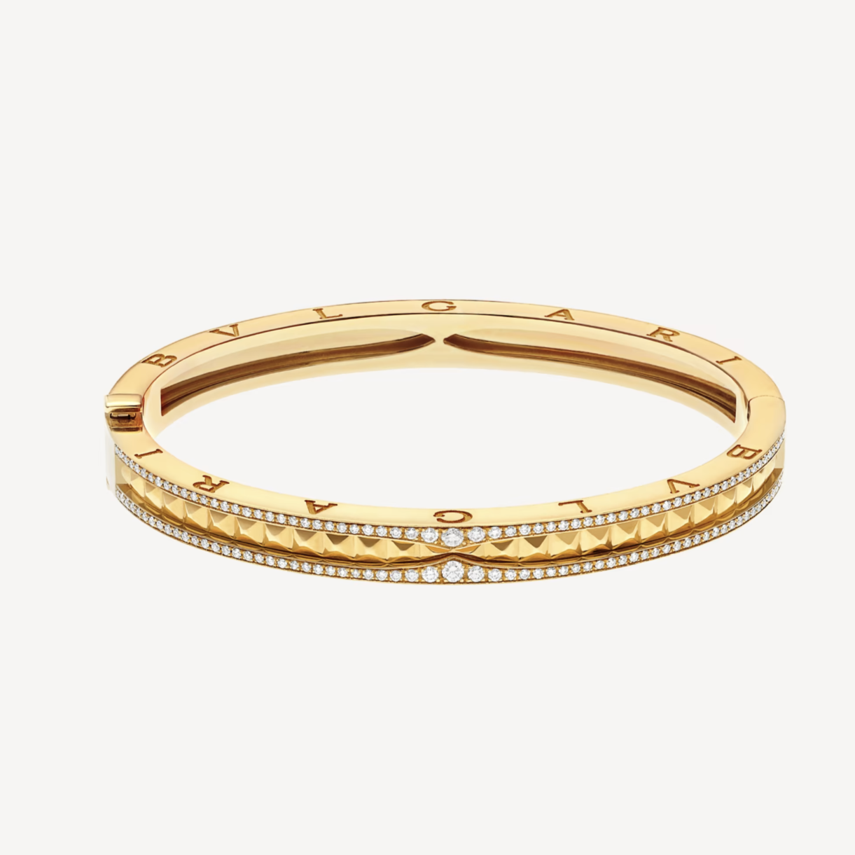 [Glitter Jewelry]ZERO 1 SPIRAL AND PAVED DIAMOND GOLD BRACELET
