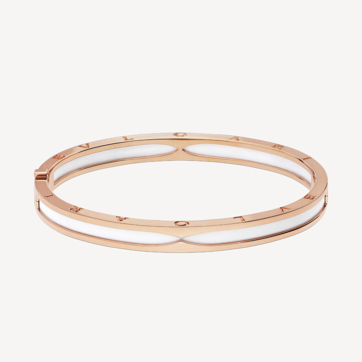 [Glitter Jewelry]ZERO 1 PINK GOLD WITH WHITE CERAMIC BRACELET