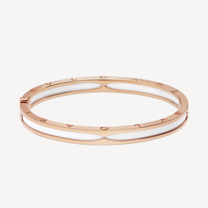 [Glitter Jewelry]ZERO 1 PINK GOLD WITH WHITE CERAMIC BRACELET