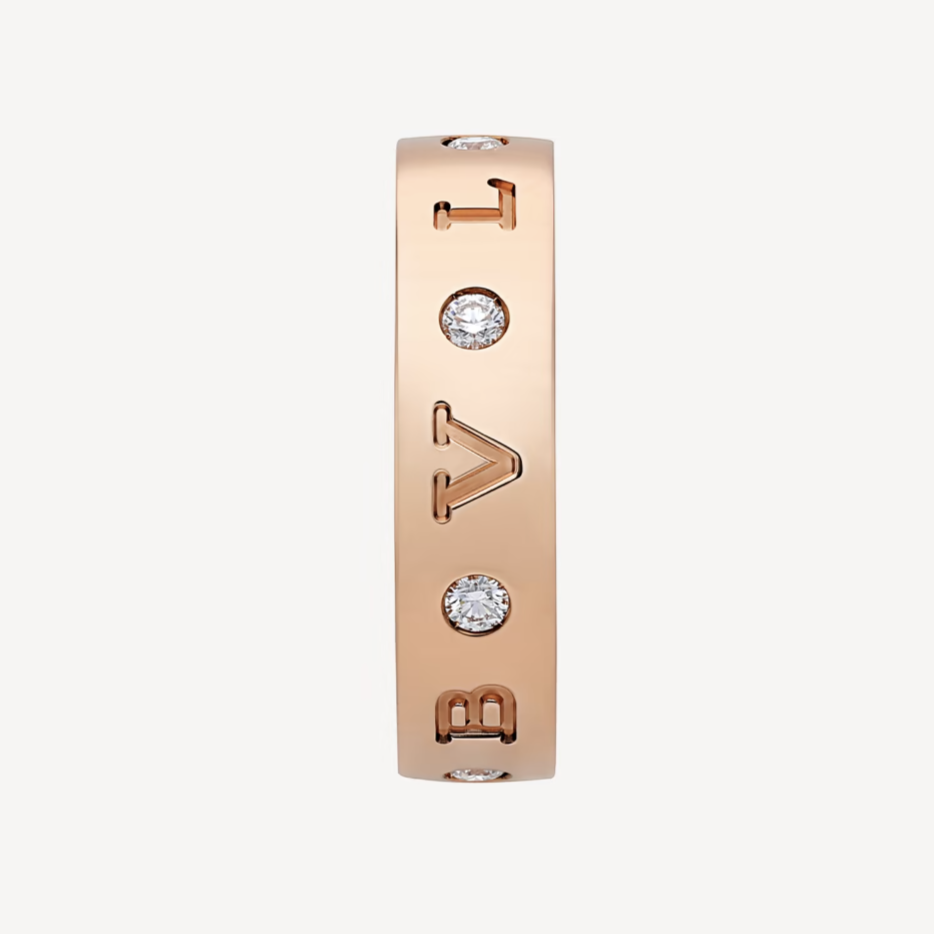 [Glitter Jewelry]ZERO 1 ESSENTIAL PINK GOLD BAND WITH DIAMONDS RING