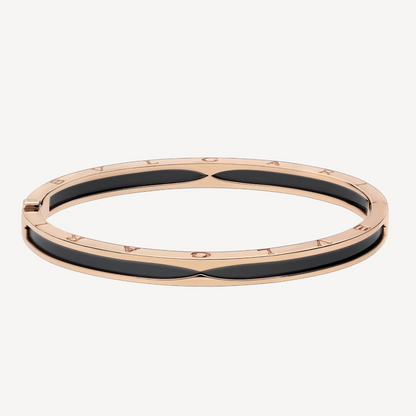 [Glitter Jewelry]ZERO 1 PINK GOLD WITH BLACK CERAMIC BRACELET