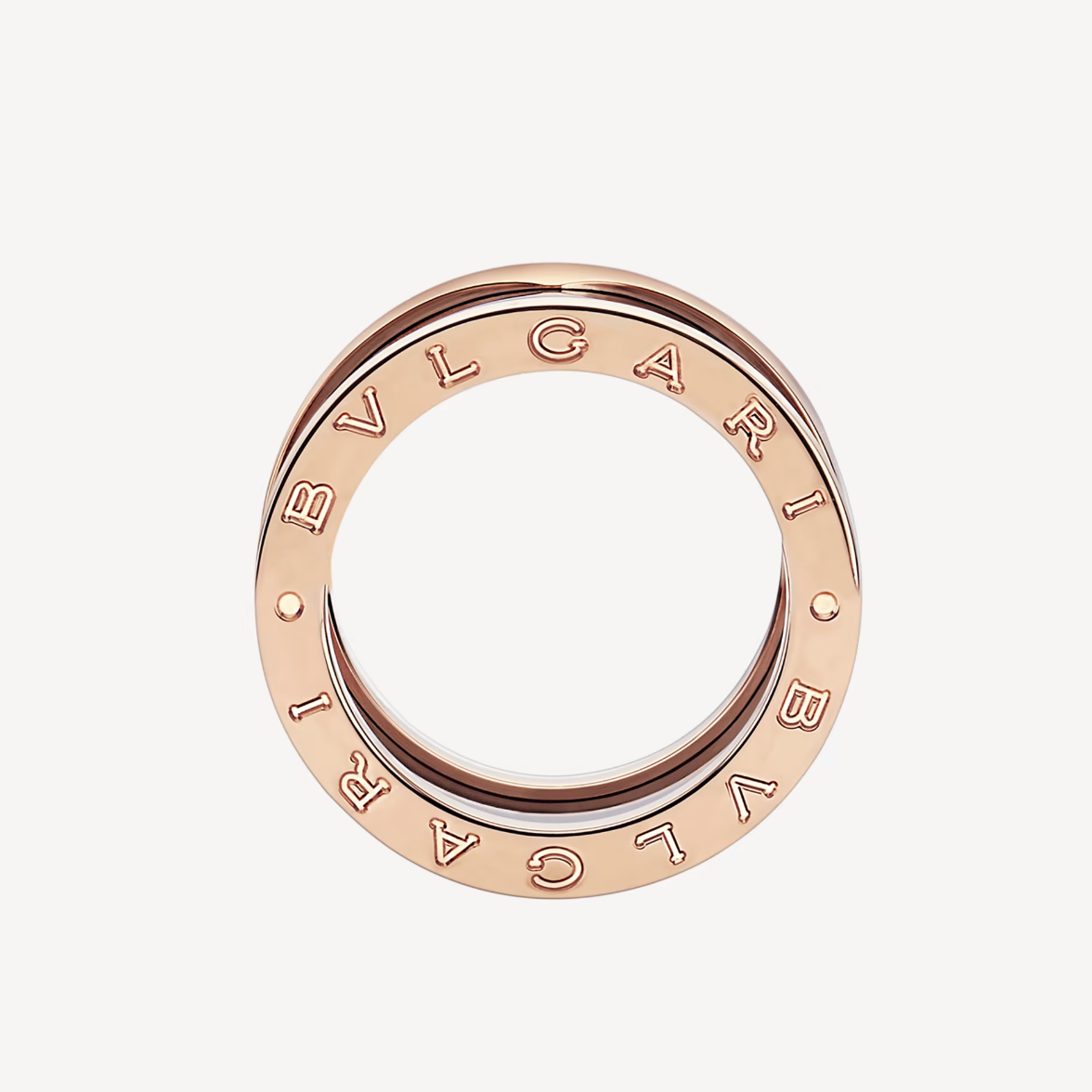 [Glitter Jewelry]ZERO 1 FOUR-BAND LOOPS AND BLACK CERAMIC SPIRAL PINK GOLD RING