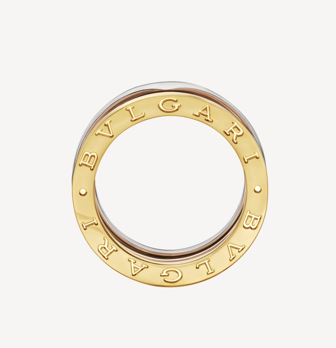 [Glitter Jewelry]ZERO 1 THREE-BAND ROSE WHITE AND YELLOW RING