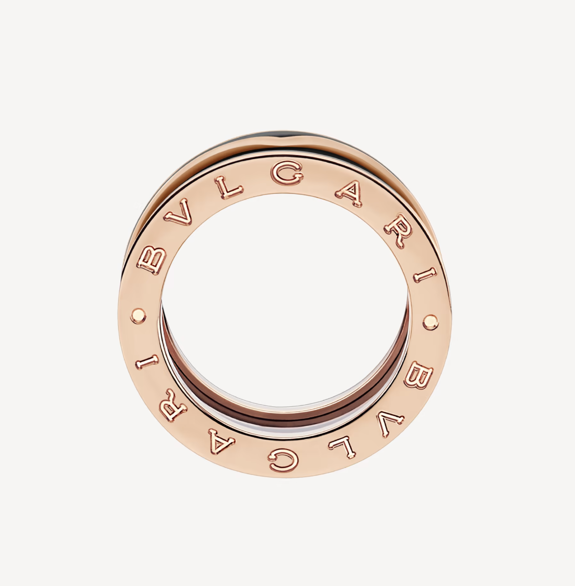 [Glitter Jewelry]ZERO 1 TWO-BAND WITH MATTE BLACK CERAMIC PINK GOLD RING
