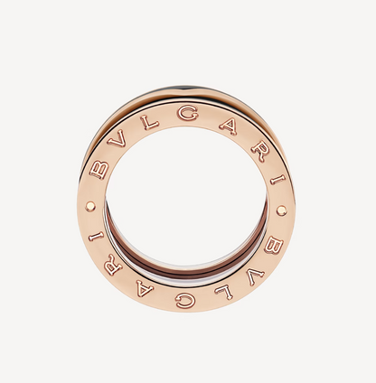 [Glitter Jewelry]ZERO 1 TWO-BAND WITH MATTE BLACK CERAMIC PINK GOLD RING