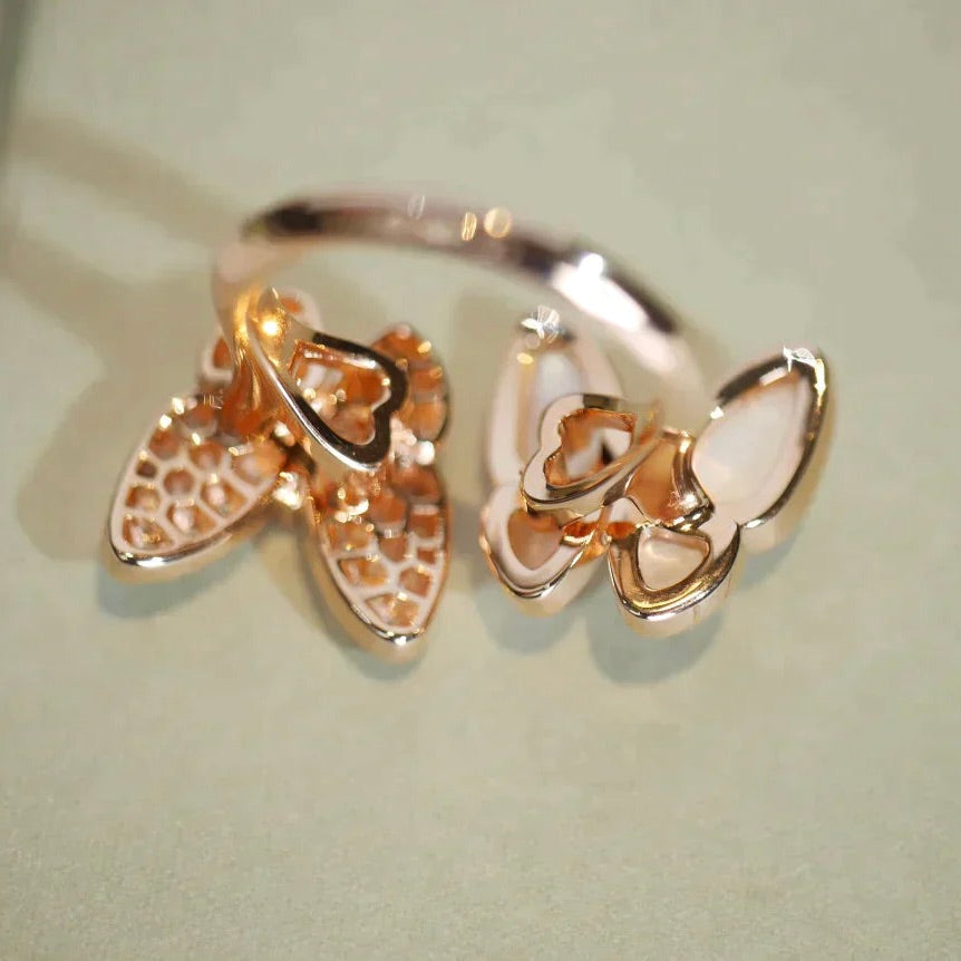 [Glitter Jewelry]TWIN BUTTERFLY DIAMOND MOP RING