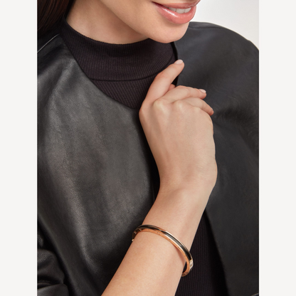 [Glitter Jewelry]ZERO 1 PINK GOLD WITH BLACK CERAMIC BRACELET