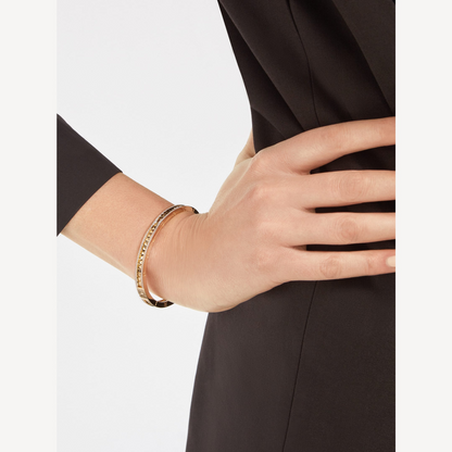 [Glitter Jewelry]ZERO 1 SPIRAL AND PAVED DIAMOND GOLD BRACELET