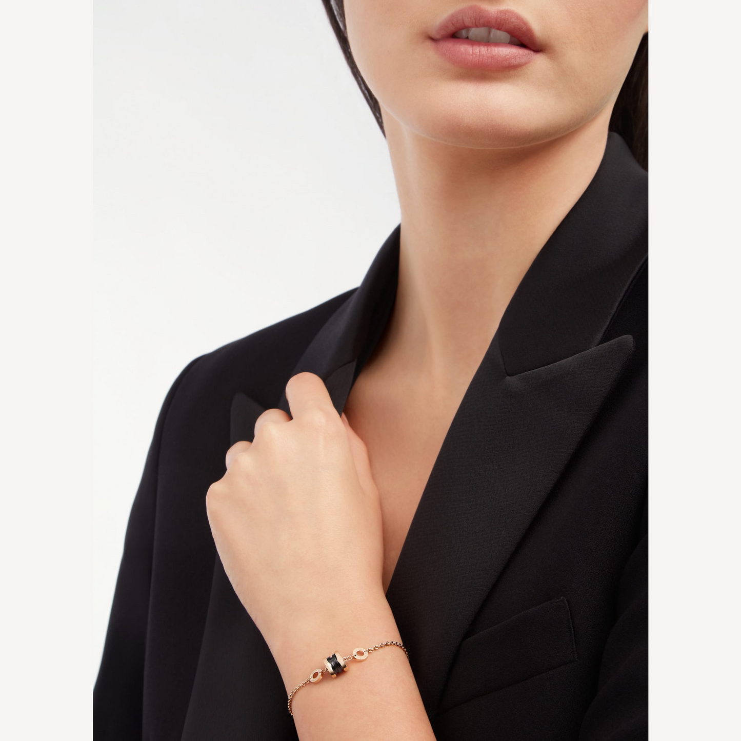 [Glitter Jewelry]ZERO 1 SOFT PINK GOLD AND BLACK CERAMIC BRACELET