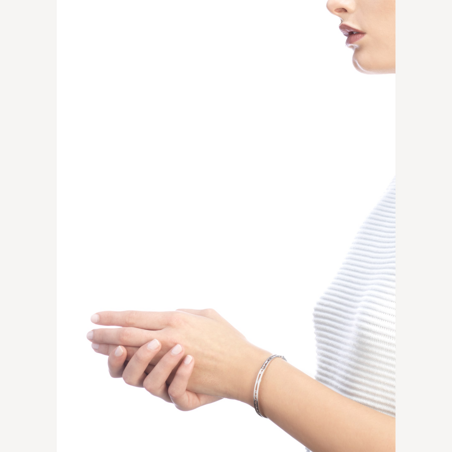 [Glitter Jewelry]ZERO 1 SPIRAL LOGO SILVER BRACELET