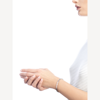 [Glitter Jewelry]ZERO 1 SPIRAL LOGO SILVER BRACELET