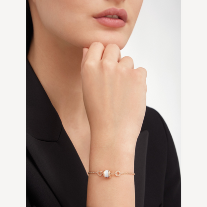 [Glitter Jewelry]ZERO 1 SOFT PINK GOLD AND WHITE CERAMIC BRACELET