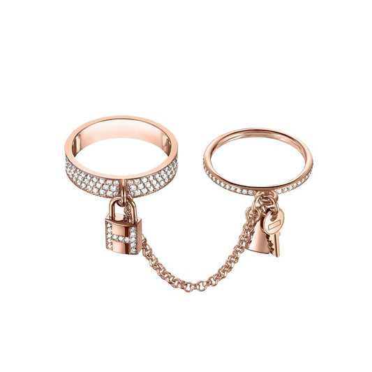 [Glitter Jewelry]HM KELLY CLOCHETTE DOUBLE RING IN  WITH DIAMONDS