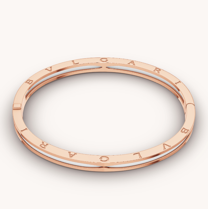 [Glitter Jewelry]ZERO 1 PINK GOLD WITH WHITE CERAMIC BRACELET