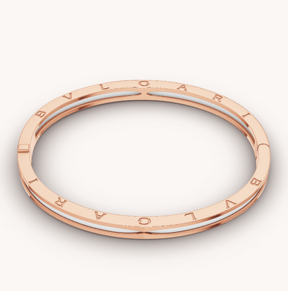 [Glitter Jewelry]ZERO 1 PINK GOLD WITH WHITE CERAMIC BRACELET