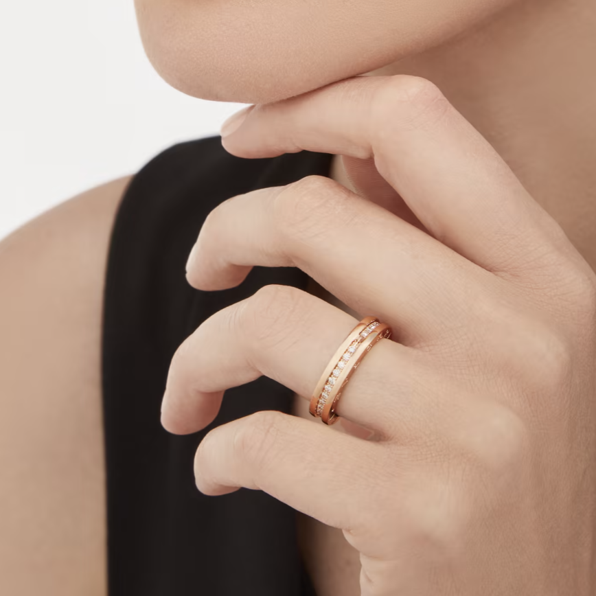 [Glitter Jewelry]ZERO 1 ONE-BAND PAVED DIAMONDS ON THE SPIRAL RING