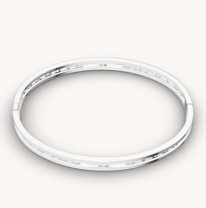 [Glitter Jewelry]ZERO 1 SPIRAL LOGO SILVER BRACELET