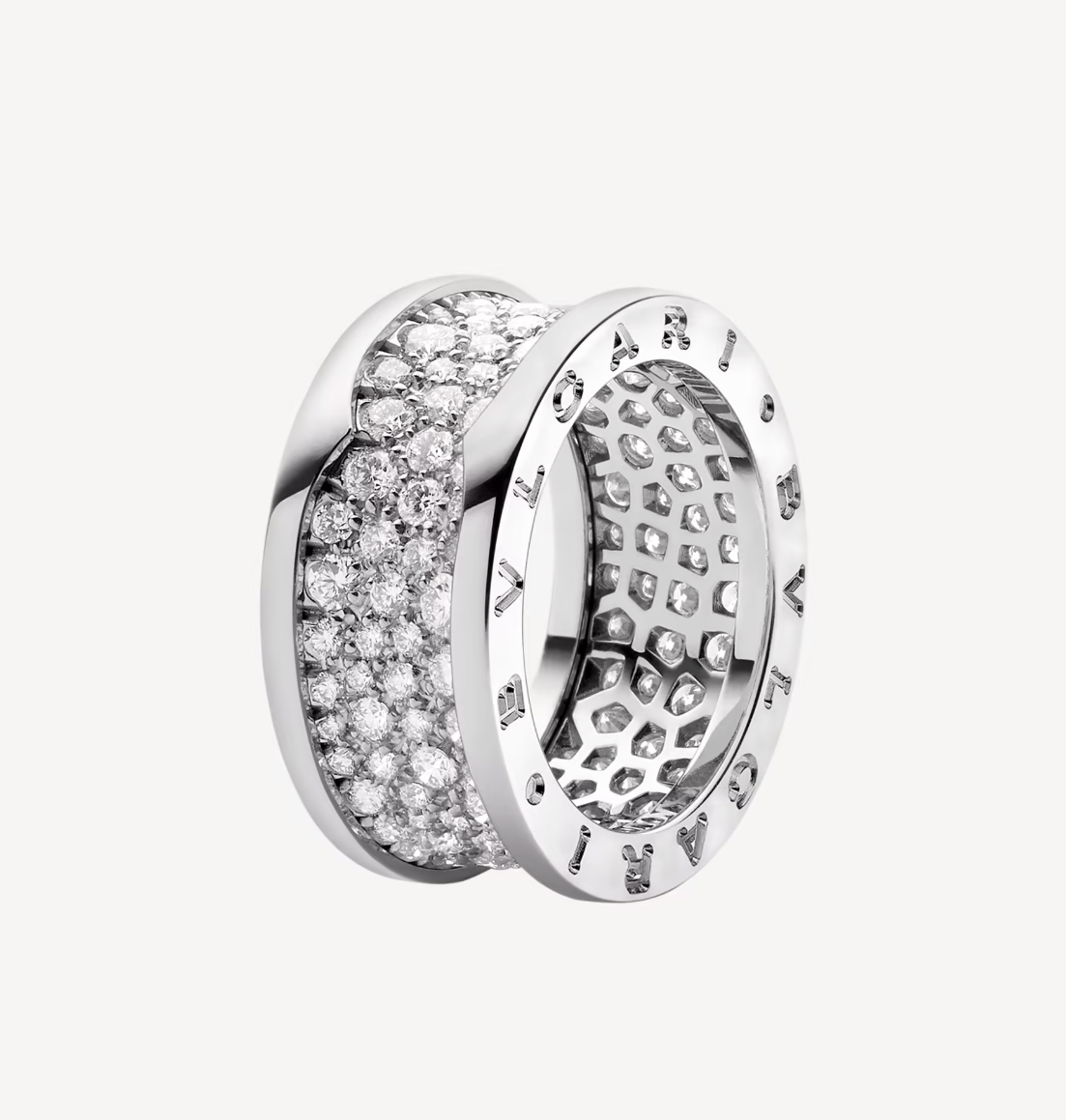 [Glitter Jewelry]ZERO 1 WITH PAVED DIAMONDS ON THE SPIRAL RING