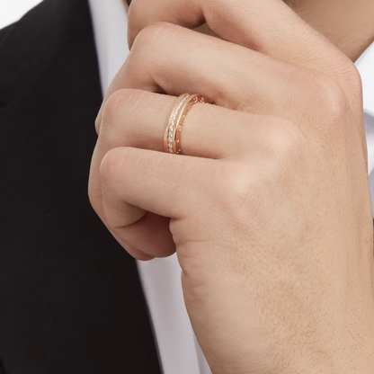 [Glitter Jewelry]ZERO 1 ONE-BAND PAVED DIAMONDS ON THE SPIRAL RING
