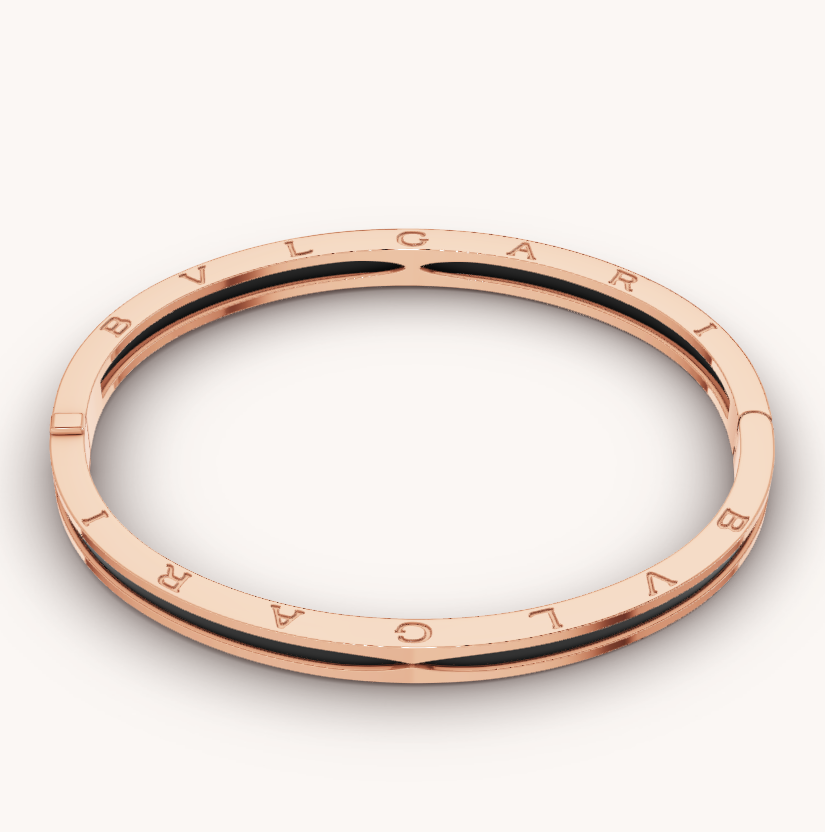 [Glitter Jewelry]ZERO 1 PINK GOLD WITH BLACK CERAMIC BRACELET