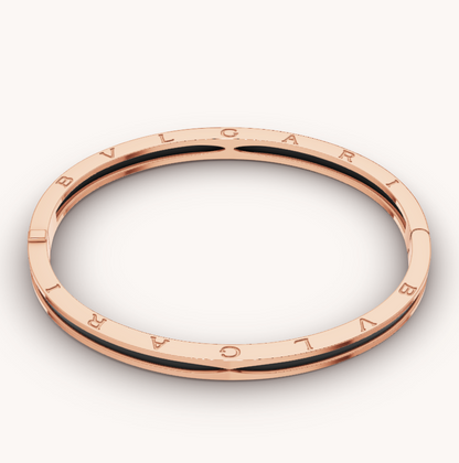 [Glitter Jewelry]ZERO 1 PINK GOLD WITH BLACK CERAMIC BRACELET