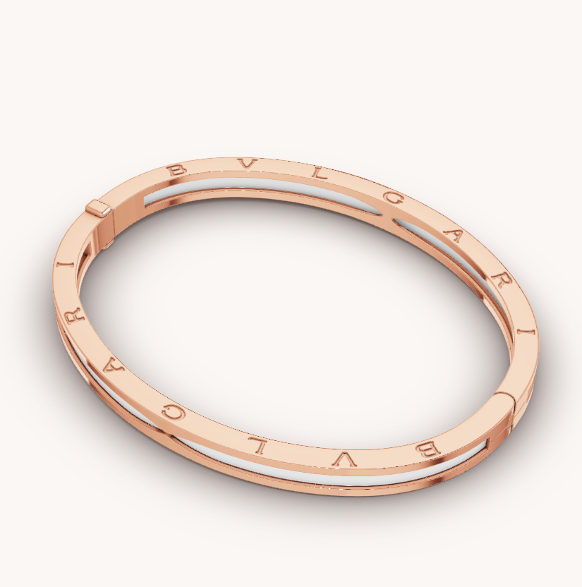 [Glitter Jewelry]ZERO 1 PINK GOLD WITH WHITE CERAMIC BRACELET