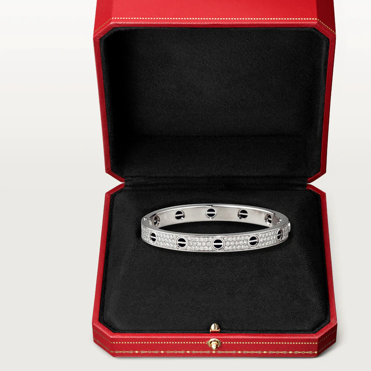[Glitter Jewelry]LOVE BRACELET 6.1MM DIAMOND-PAVED CERAMIC
