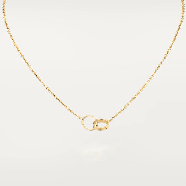 [Glitter Jewelry]LOVE NECKLACE DOUBLE RING GOLD