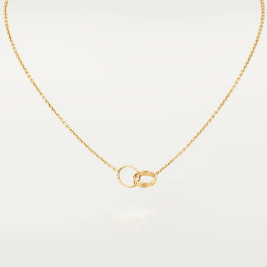 [Glitter Jewelry]LOVE NECKLACE DOUBLE RING GOLD