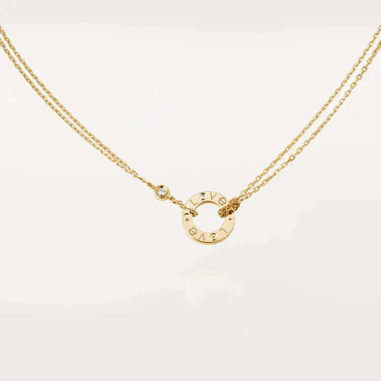 [Glitter Jewelry]LOVE NECKLACE 16MM 2 DIAMONDS