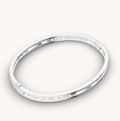 [Glitter Jewelry]ZERO 1 SPIRAL LOGO SILVER BRACELET