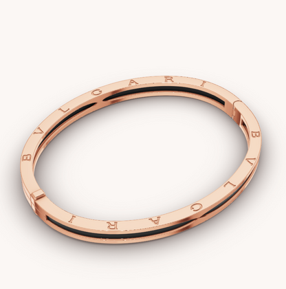 [Glitter Jewelry]ZERO 1 PINK GOLD WITH BLACK CERAMIC BRACELET