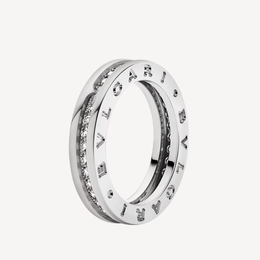 [Glitter Jewelry]ZERO 1 ONE-BAND PAVED DIAMONDS ON THE SPIRAL RING